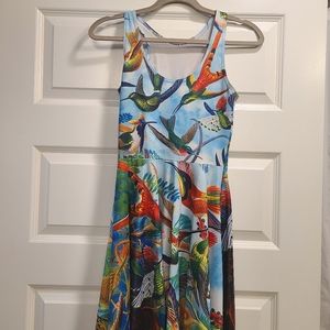 Blackmilk Birds of Paradise Reversible Skater Dress Size Small